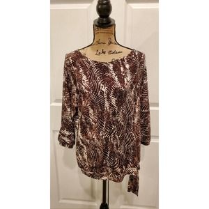 Chico's Brown and Cream Blouse